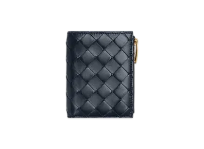 Bottega Veneta Small Intrecciato Bi-fold Fastener Wallet "Space"