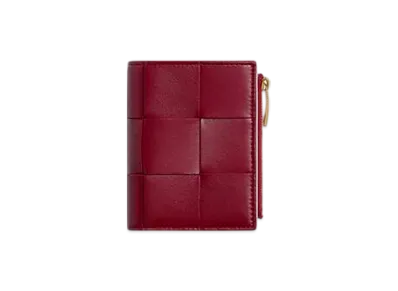 Bottega Veneta Cassette Small Bi-Fold Wallet "Dark Red/Bliss Washed"