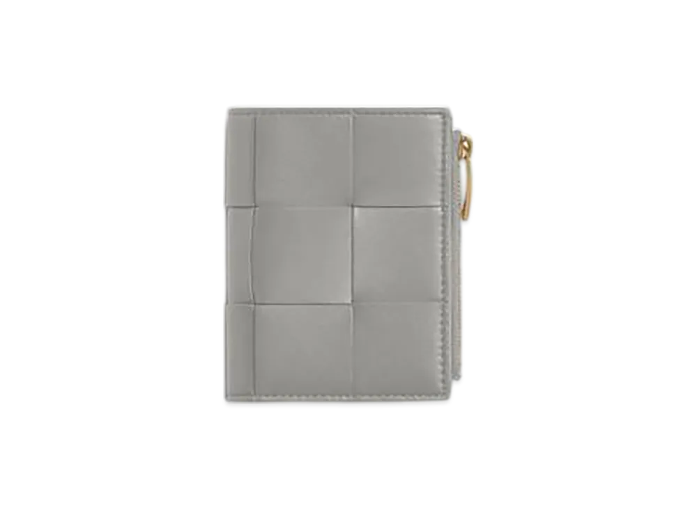 Bottega Veneta Cassette Small Bi-Fold Wallet "Sterling/Zenith"