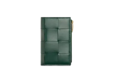 Bottega Veneta Cassette Medium Bi-Fold Wallet "Emerald Green"