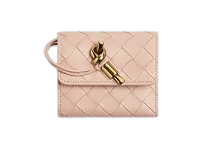 Bottega Veneta Andiamo Tri-Fold Fastener Wallet "Lotus"