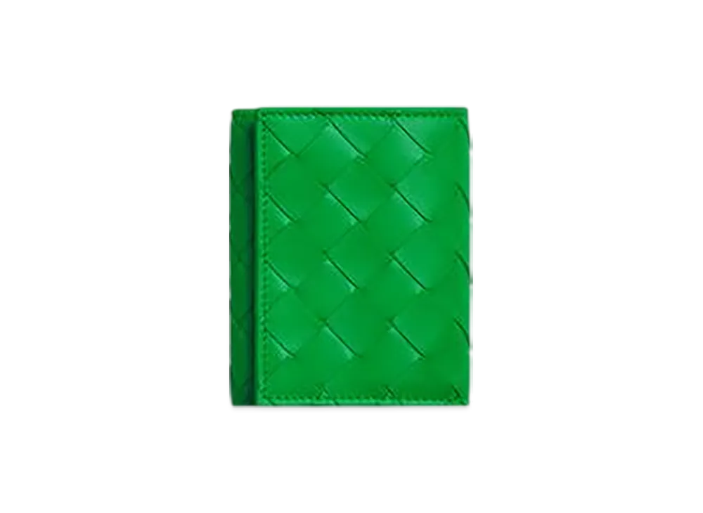 Bottega Veneta Small Intrecciato Tri-fold Fastener Wallet "Parakeet"