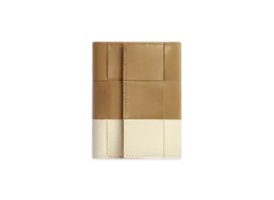 Bottega Veneta Cassette Tri-Fold Fastener Wallet "Dark Praline/Sea Salt"