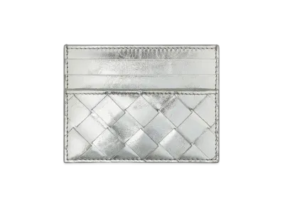 Bottega Veneta Intrecciato Credit Card Case "Silver"