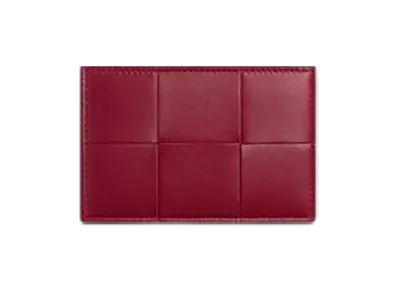 Bottega Veneta Cassette Credit Card Case "Dark Red/Bliss Washed"