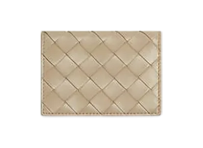 Bottega Veneta Intrecciato Business Card Case "Ecru/Glacier"
