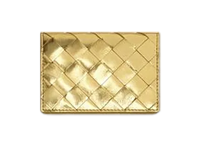 Bottega Veneta Intrecciato Business Card Case "Gold"