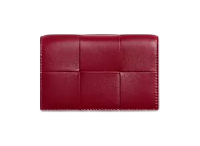 Bottega Veneta Cassette Business Card Case "Dark Red/Bliss Washed"