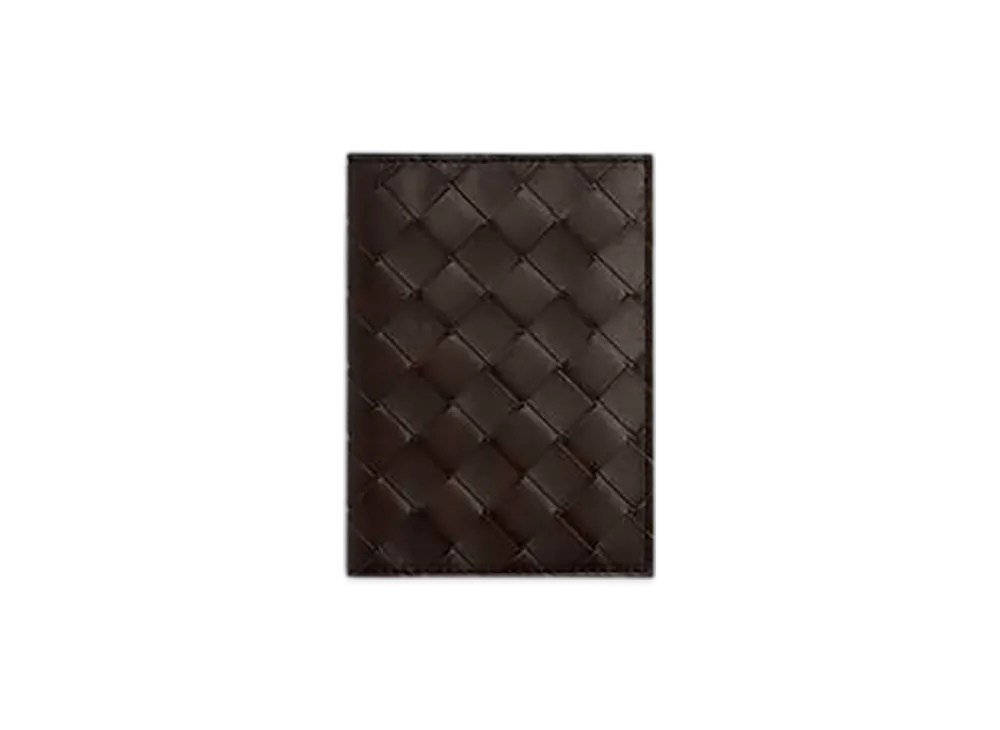 Bottega Veneta Intrecciato Passport Case "Fondente/Ice"