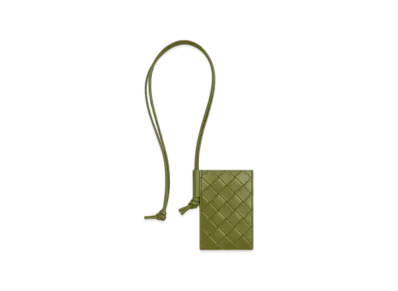 Bottega Veneta Intrecciato Stamp Badge Holder "Matcha"