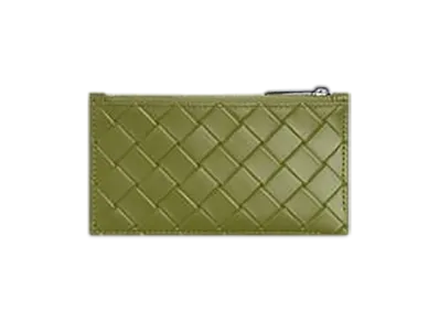 Bottega Veneta Intrecciato Stamp Fastener Card Case "Matcha"
