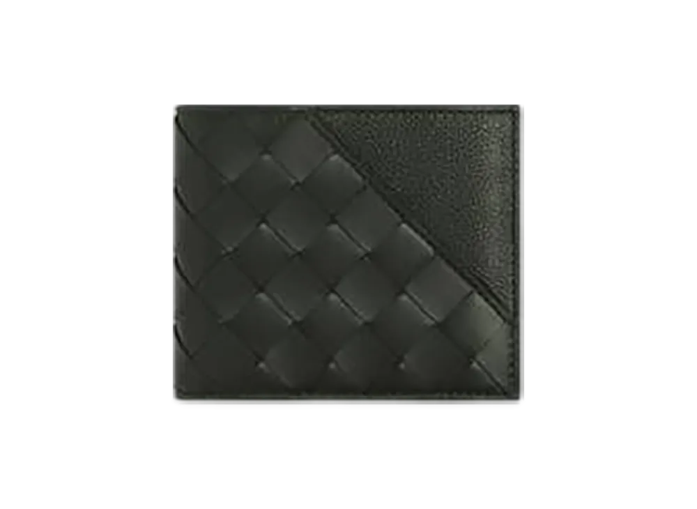 Bottega Veneta Intrecciato Diagonal Bi-Fold Wallet "Dark Green"