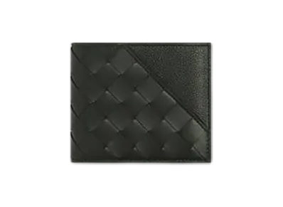 Bottega Veneta Intrecciato Diagonal Bi-Fold Wallet "Dark Green"
