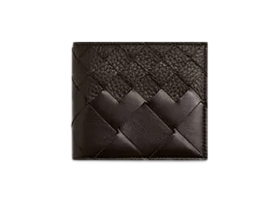 Bottega Veneta Intrecciato Bi-Fold Wallet "Fondente"