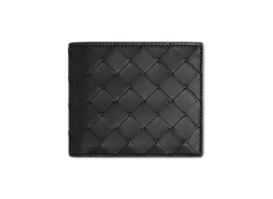 Bottega Veneta Intrecciato Bi-Fold Wallet With Coin Purse "Black/Grass"