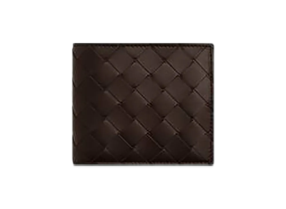 Bottega Veneta Intrecciato Bi-Fold Wallet With Coin Purse "Fondente/Ice"
