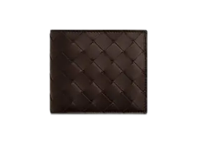 Bottega Veneta Intrecciato Bi-Fold Wallet With Coin Purse "Fondente/Ice"
