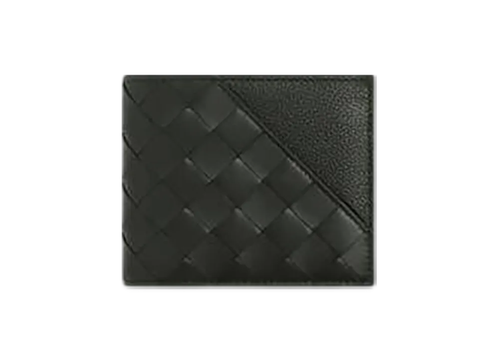 Bottega Veneta Intrecciato Diagonal Bi-Fold Wallet With Coin Purse "Dark Green"