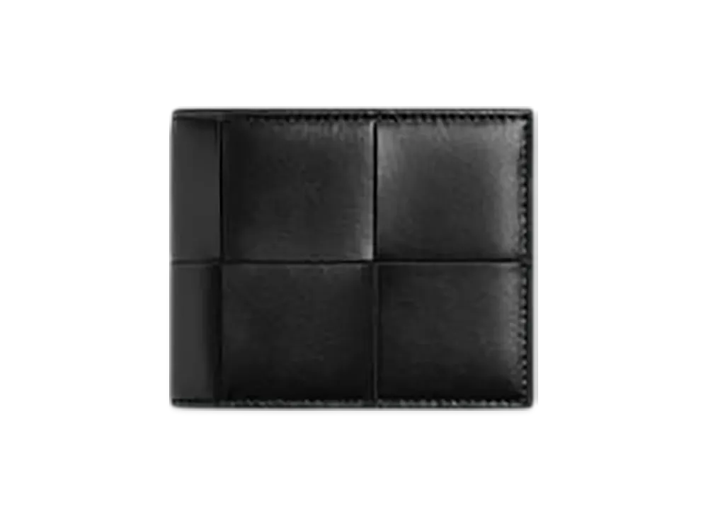 Bottega Veneta Cassette Small Bi-Fold Wallet With Zip "Black"