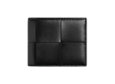 Bottega Veneta Cassette Small Bi-Fold Wallet With Zip "Black"