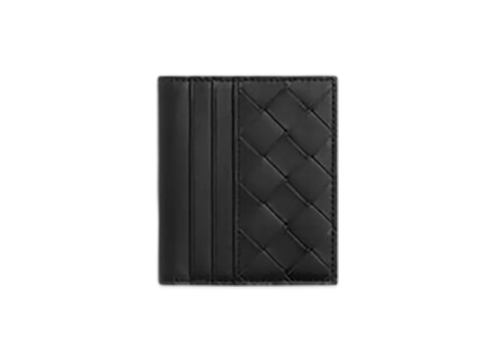 Bottega Veneta Intrecciato Bill Wallet "Black/Madder Brown"
