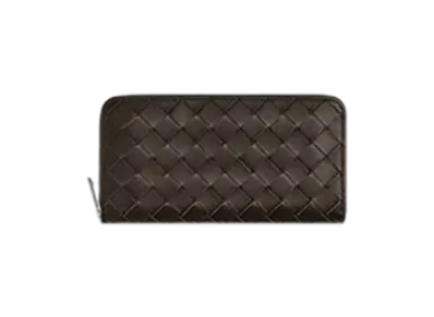 Bottega Veneta Intrecciato Zip Around Wallet "Fondant/Matcha"