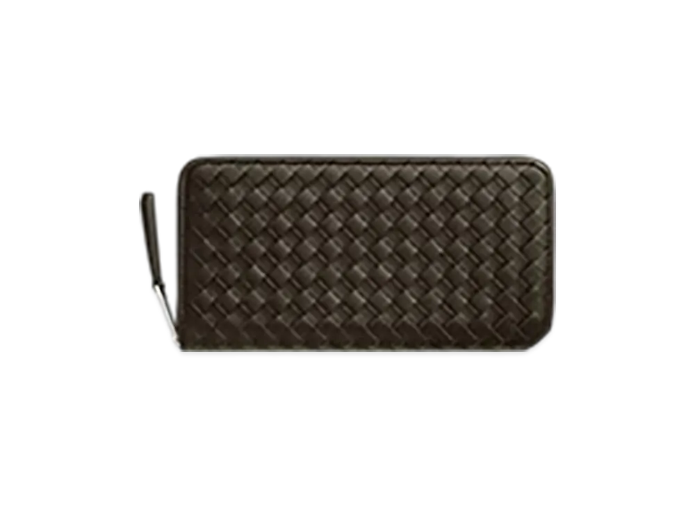 Bottega Veneta Intrecciato Piccolo Zip Around Wallet "Khaki"