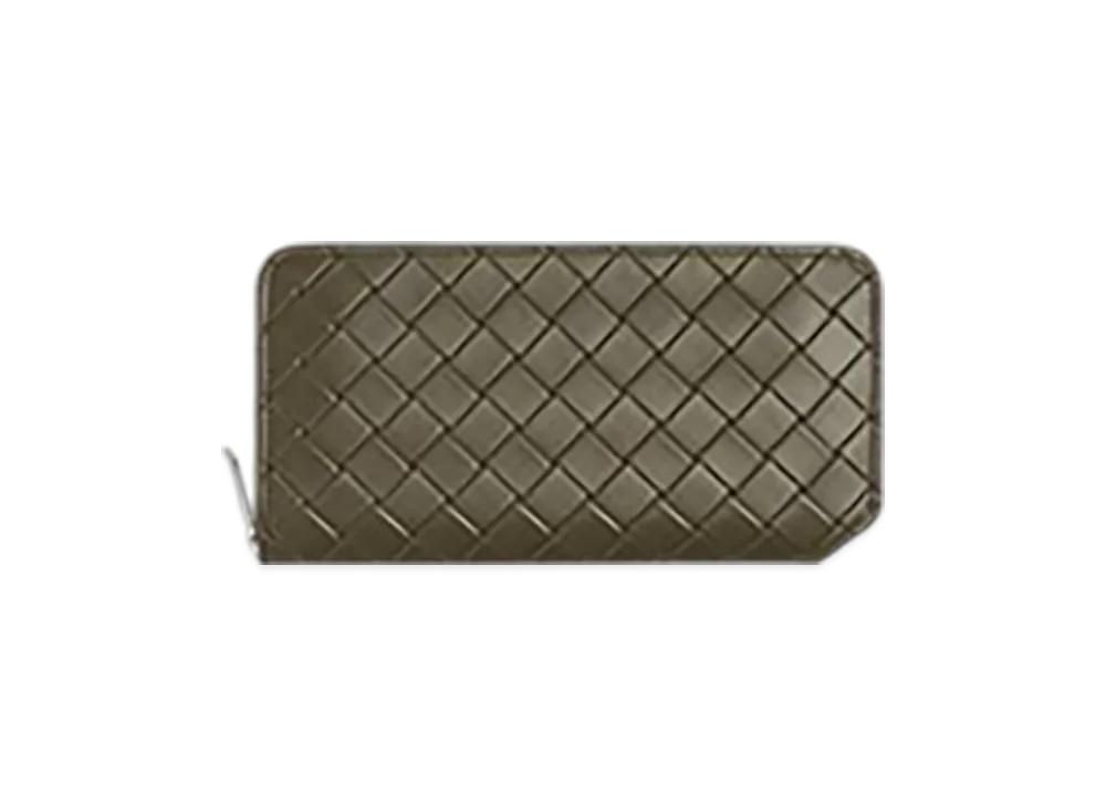Bottega Veneta Intrecciato Stamp Zip Around Wallet "Cypress"