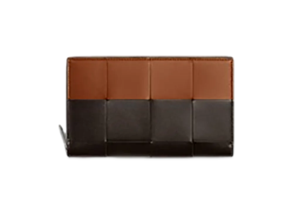 Bottega Veneta Cassette Zip Around Wallet "Fondente/Wood"