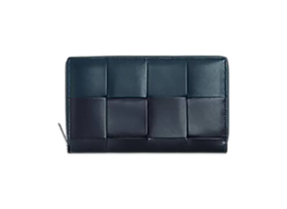 Bottega Veneta Cassette Zip Around Wallet "Deep Blue/Space/Shadow/Deep Blue"