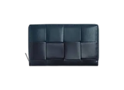 Bottega Veneta Cassette Zip Around Wallet "Deep Blue/Space/Shadow/Deep Blue"