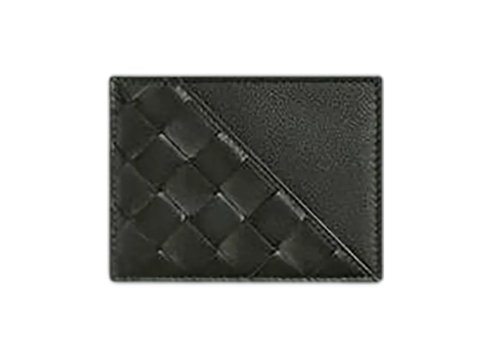 Bottega Veneta Intrecciato Diagonal Credit Card Case "Dark Green"