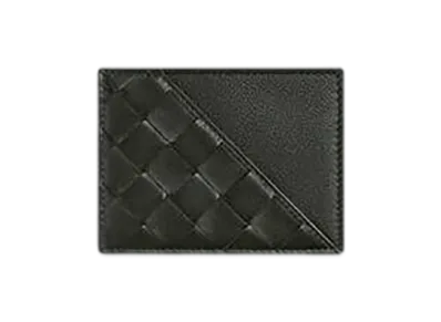 Bottega Veneta Intrecciato Diagonal Credit Card Case "Dark Green"