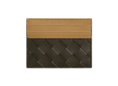 Bottega Veneta Intrecciato Credit Card Case "Khaki/Dark Praline"