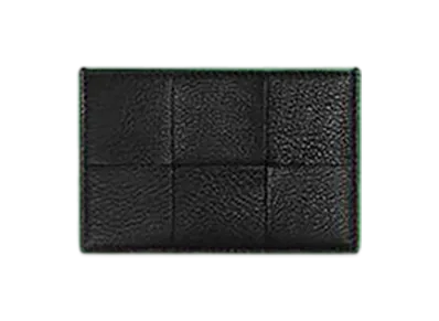 Bottega Veneta Cassette Credit Card Case "Black/Parakeet"
