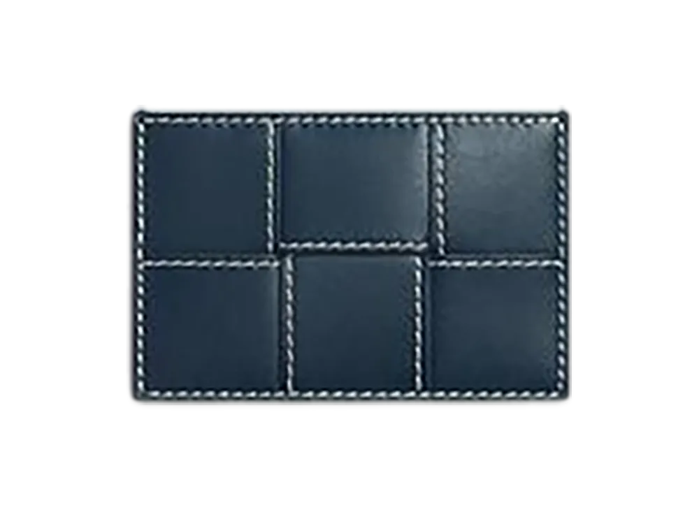 Bottega Veneta Cassette Credit Card Case "Deep Blue/Natural"