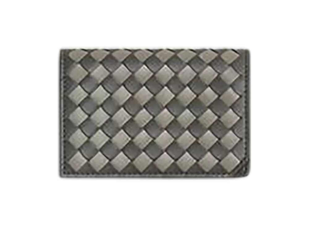 Bottega Veneta Intrecciato Piccolo Business Card Case "Lapilli/Drizzle"