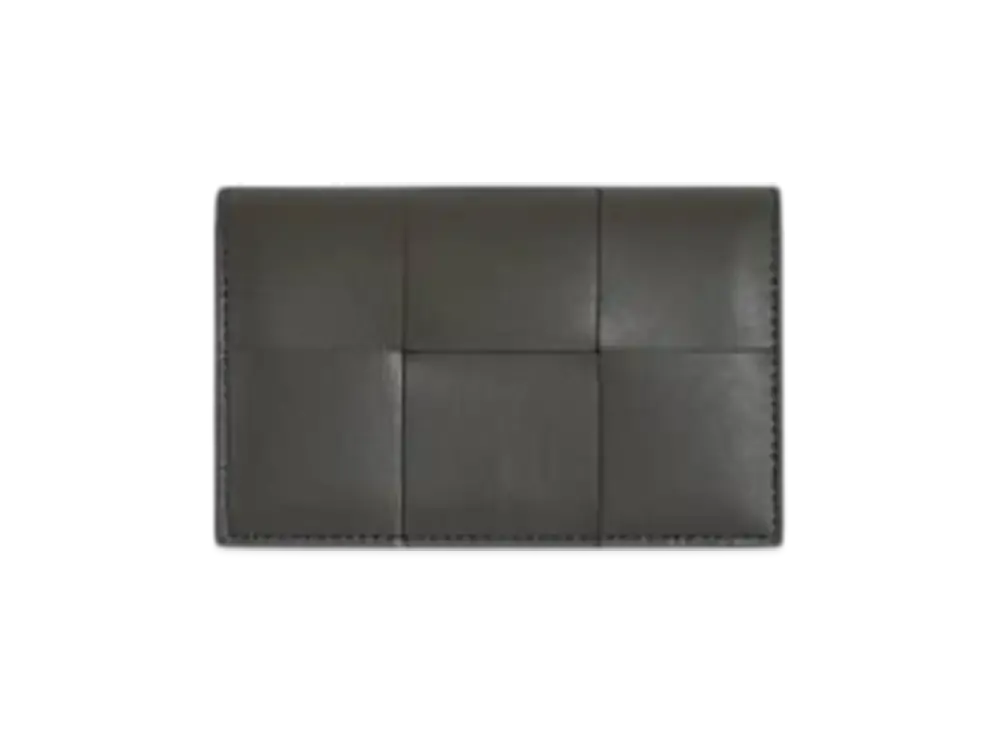 Bottega Veneta Cassette Slim Business Card Case "Light Graphite/Ice"