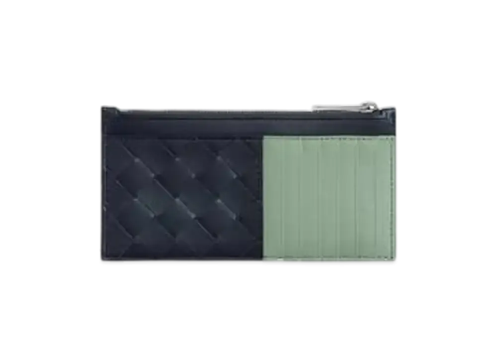 Bottega Veneta Intrecciato Long Zippered Card Case "Space/New Sage"