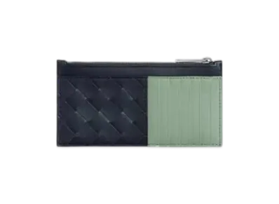 Bottega Veneta Intrecciato Long Zippered Card Case "Space/New Sage"