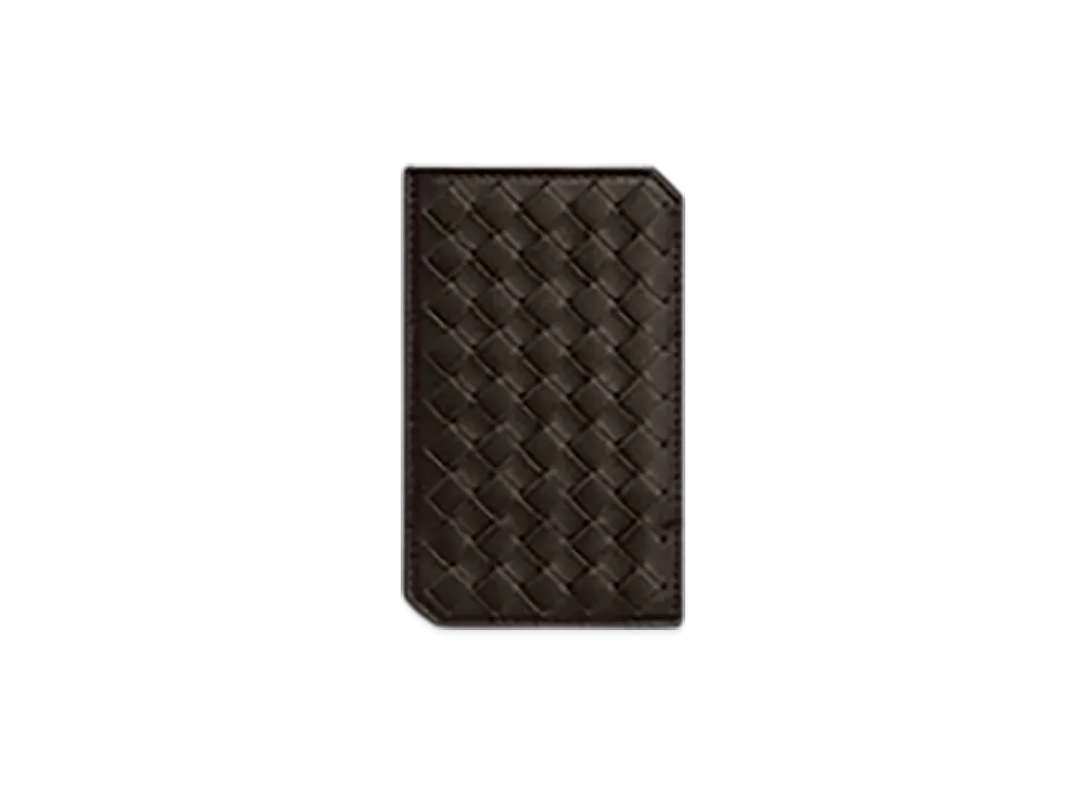 Bottega Veneta Intrecciato Piccolo Vertical Card Case "Fondente"
