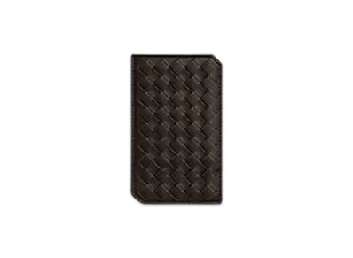 Bottega Veneta Intrecciato Piccolo Vertical Card Case "Fondente"