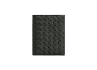Bottega Veneta Intrecciato Piccolo Flap Card Case "Dark Green"