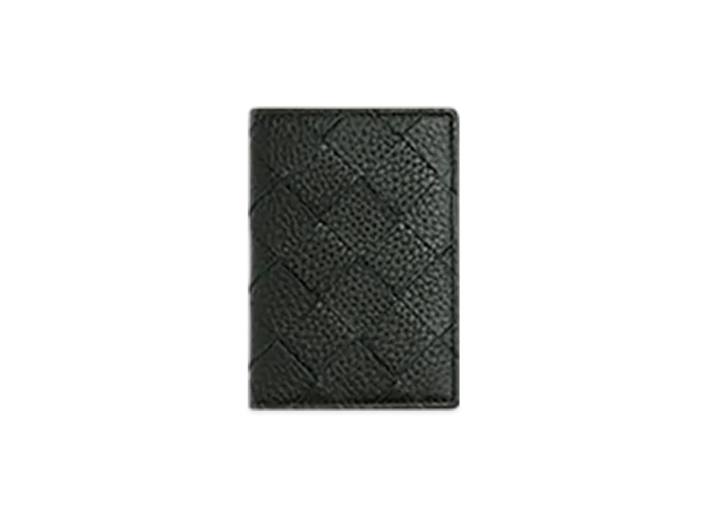 Bottega Veneta Intrecciato Flap Card Case "Dark Green"