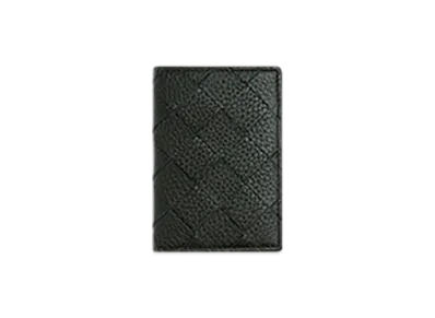 Bottega Veneta Intrecciato Flap Card Case "Dark Green"