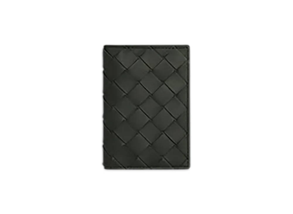 Bottega Veneta Intrecciato Flap Card Case "Dark Green"