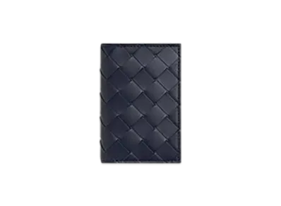 Bottega Veneta Intrecciato Flap Card Case "Abyss/Cypress"