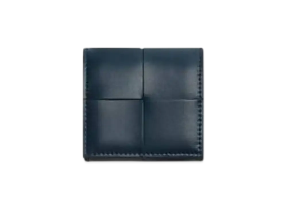 Bottega Veneta Cassette Folded Coin Purse "Deep Blue/Umbra"