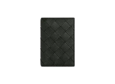 Bottega Veneta Intrecciato Passport Case "Dark Green"