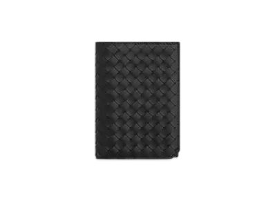 Bottega Veneta Intrecciato Piccolo Passport Case "Black"